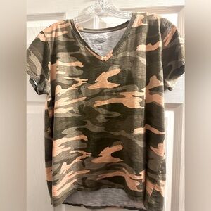 Dickies brand V-neck Camo Tee. Size Lg.